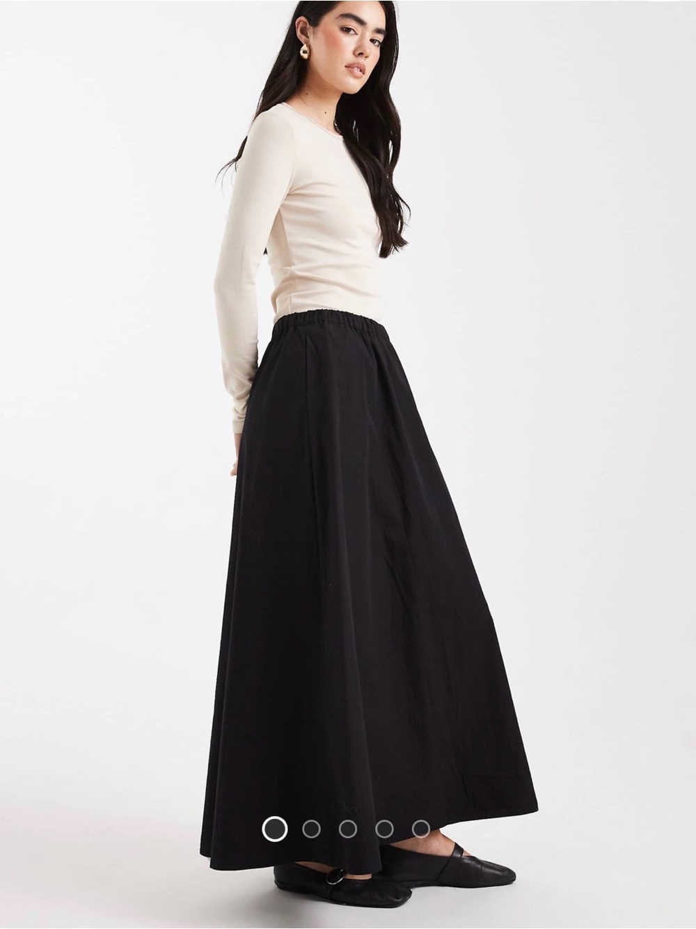 ASOS design volume maxi skirt in black